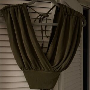 Express Olive Sleeveless Blouse